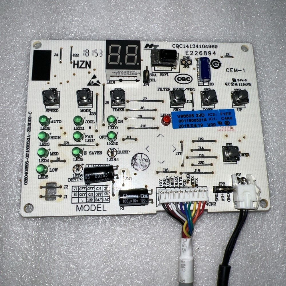 GE AIR CONDITIONING UNIT AC MAIN INTERFACE TOUCH PAD CONTROL BOARD