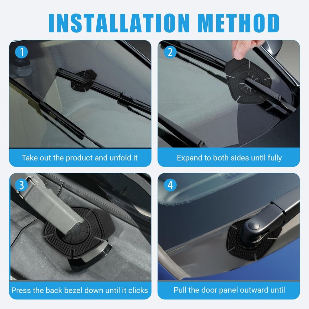 2PCS Silicone Windshield Wiper Covers Arm Hole Protector Pivot Guards, Front...