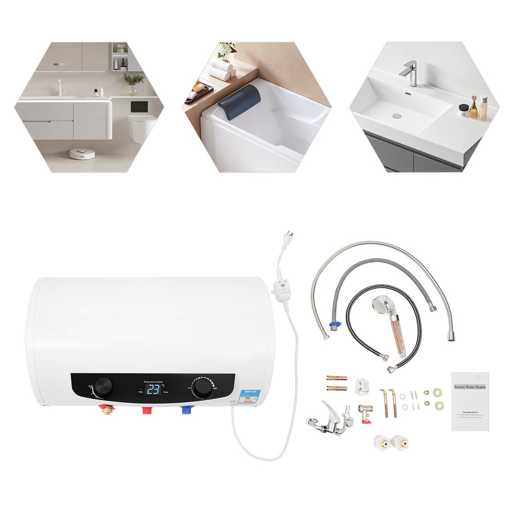 Electric Hot Water Heater Wall Mounted Tank Bathroom 35/50/60/70L 1500W110V