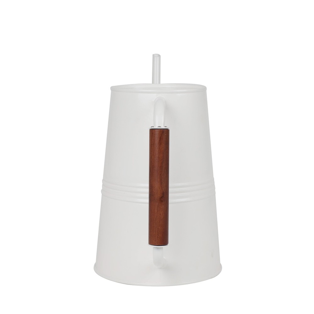 1-Gallon Metal Watering Can, White
