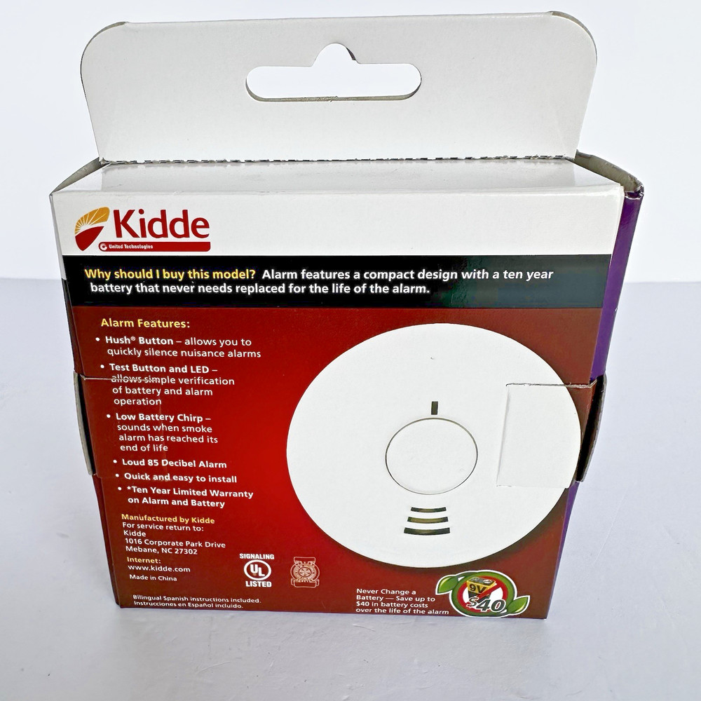 Kidde Micro Profile Ionization Sensor Smoke Detector Alarm Model i1040