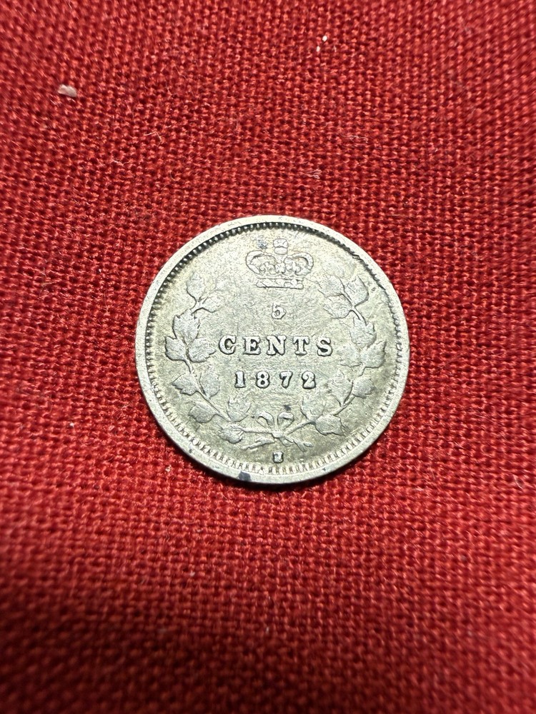 1872 H Canada 5 Cent Beautiful Silver Coin Extremely Fine