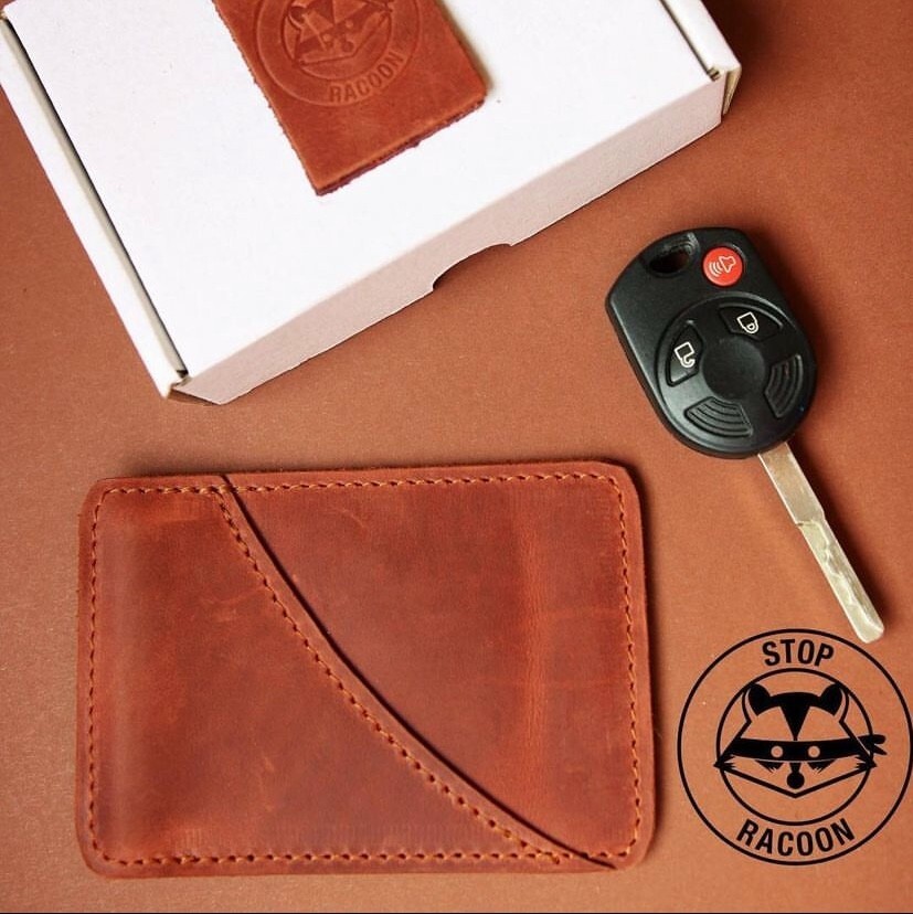 rfid car key case leather