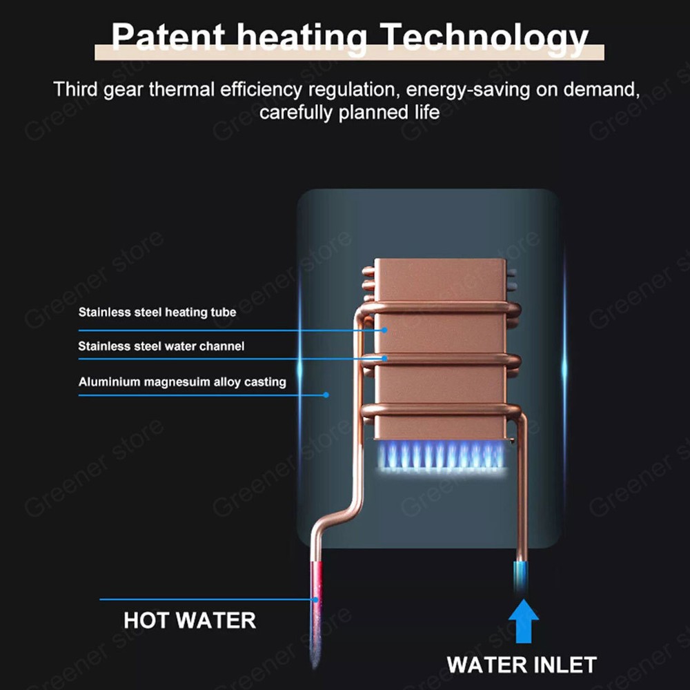 Electric Tankless Instant Water Heater Shower Head Kitchen Under Sink Bathroom