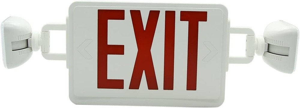 6 Pack LED Exit Sign with Emergency Light–Hi Output Compact Combo UL listed Red