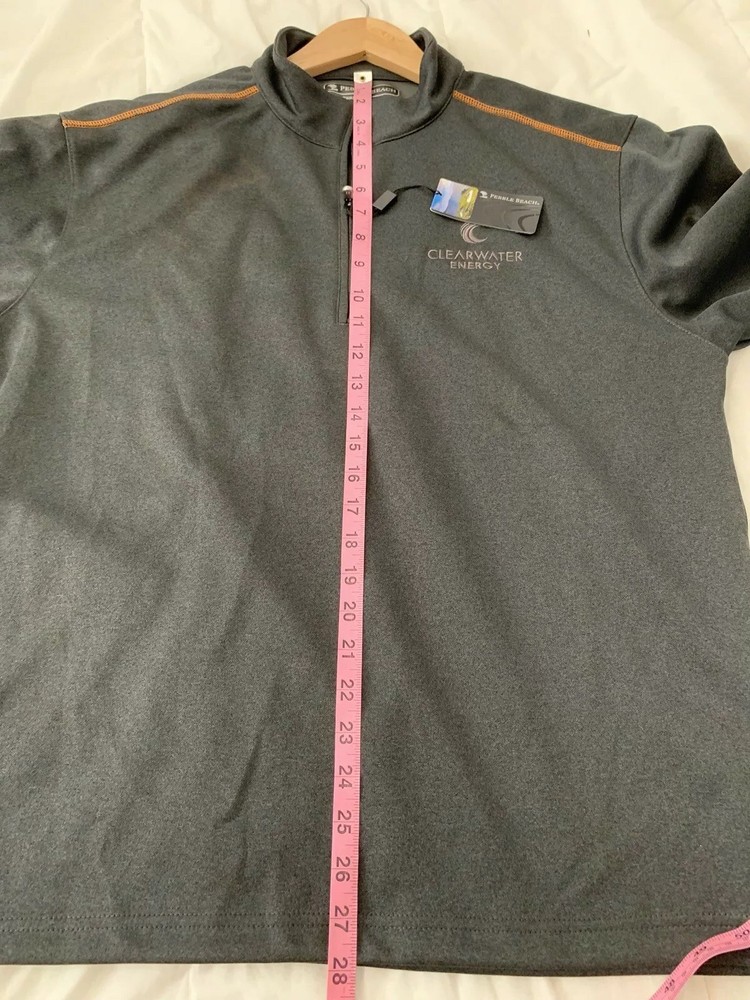 NWT PEBBLE BEACH 1/2 Zip Golf Pullover Jacket Gray Size Medium Clearwater Energy