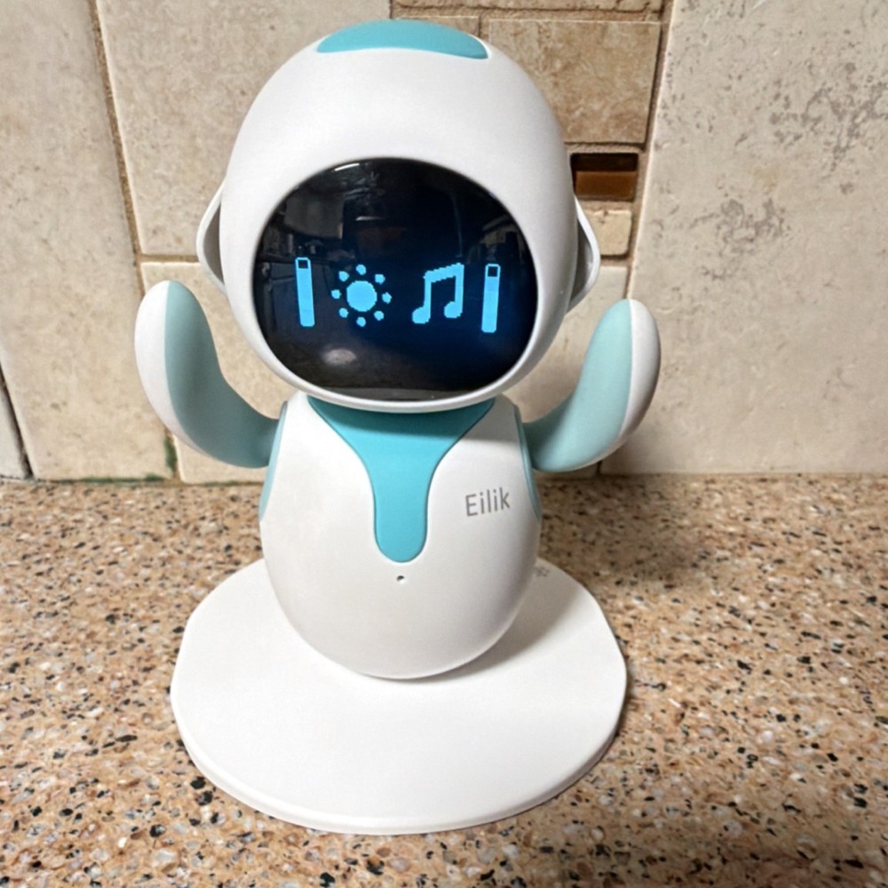 Energize Lab Eilik Interactive Robot Toy White Blue USB Rechargeable