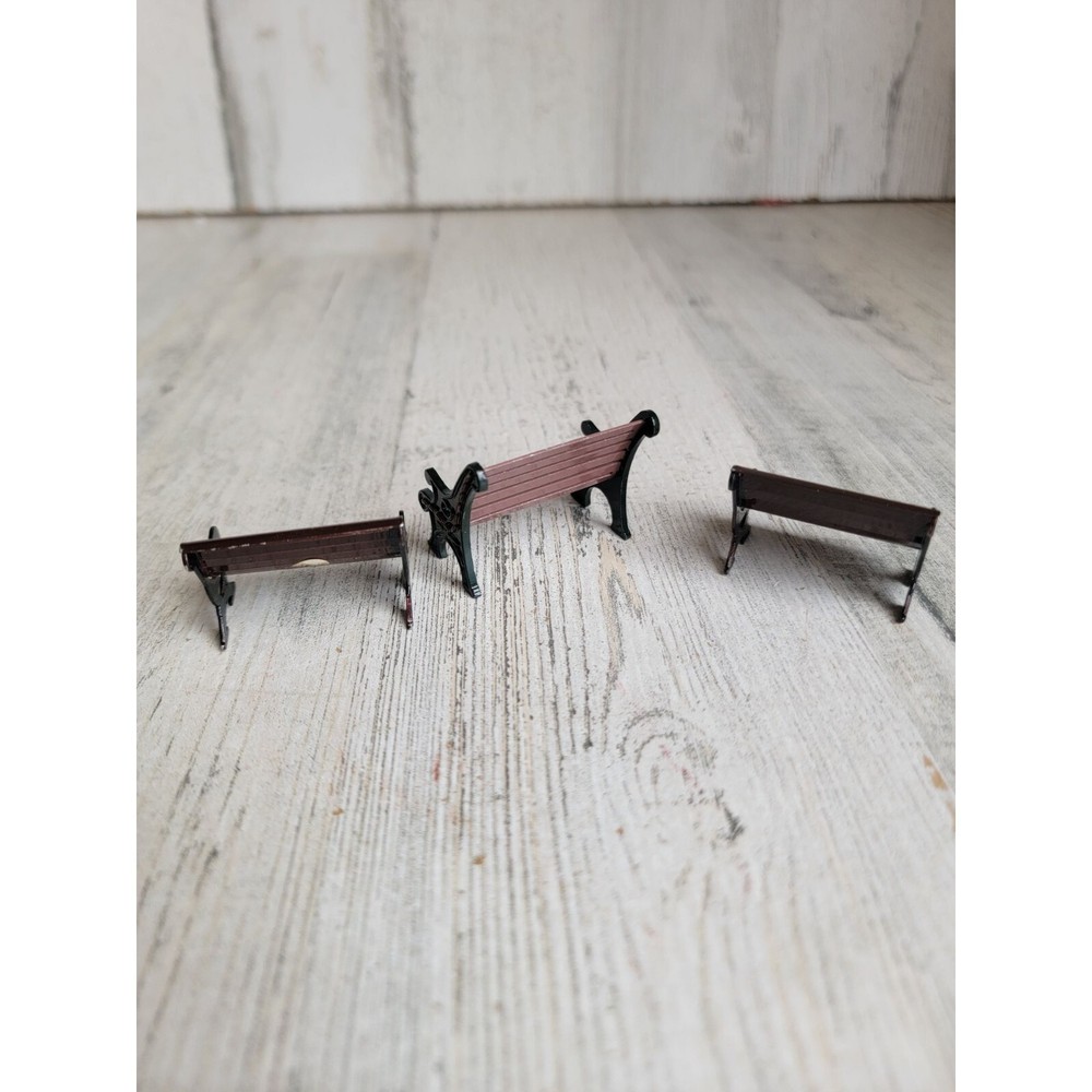 Lemax brown Park Bench village accessory xmas set