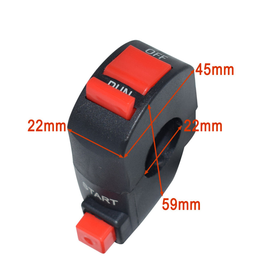 1x Universal 7/8" Motorcycle Handlebar Control Switch Ignition Kill Start Switch