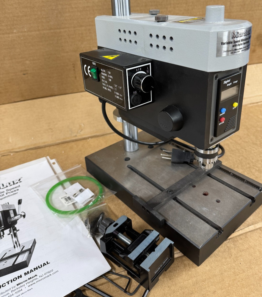 MicroLux #82959 Variable Speed, Mini Drill Press with Depthfinder
