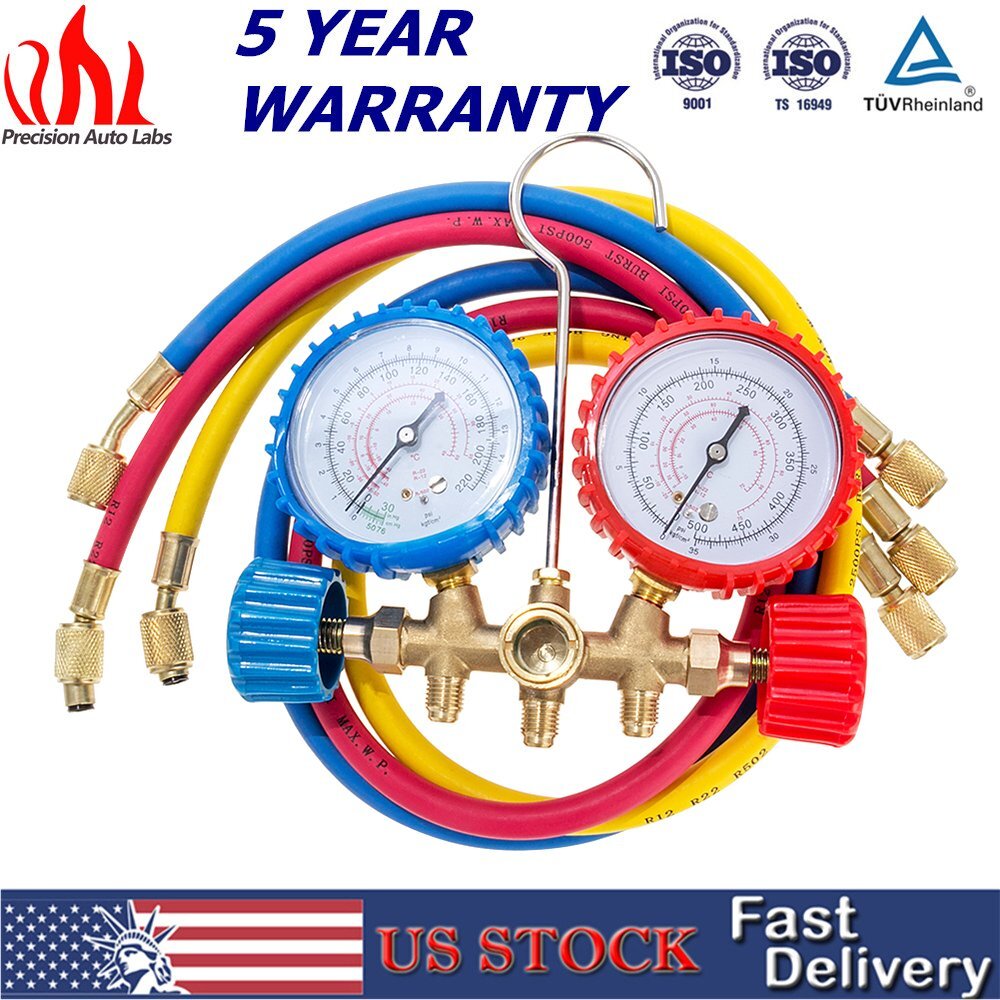 Manifold Gauge Set Refrigeration Freon For HVAC/AC 3FT