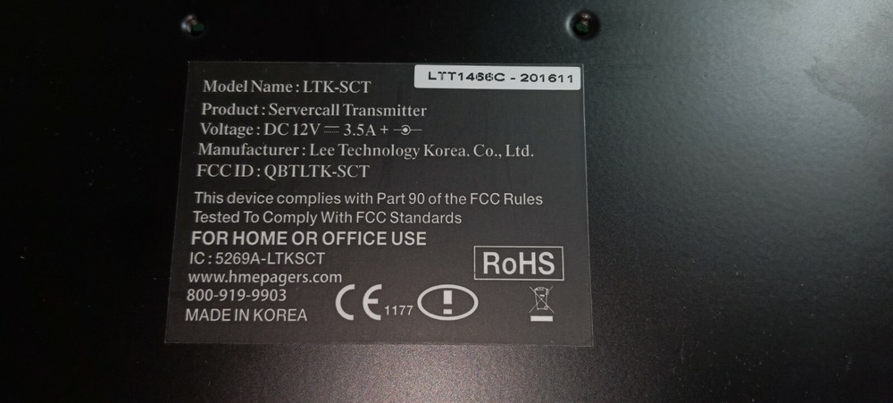 Lee Technology Korea LTK-SCT PAGING TRANSMITTER - cancel panel & mount only