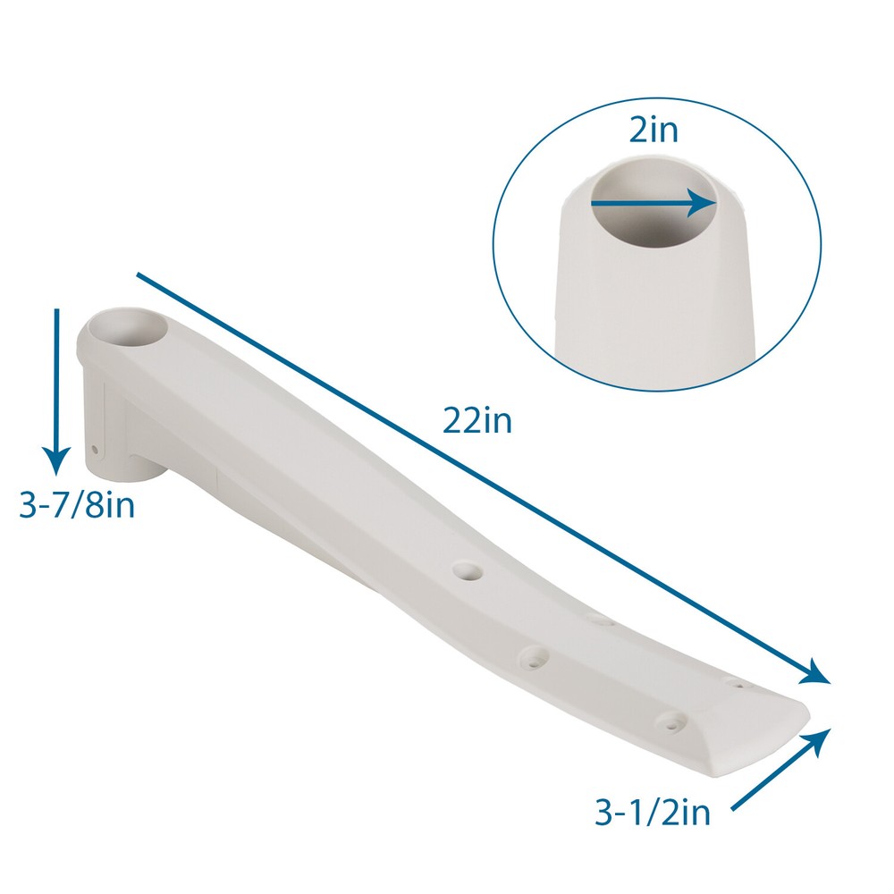 2 White Replacement Deck Support For Above Ground Drop-In Swimming Pool Step