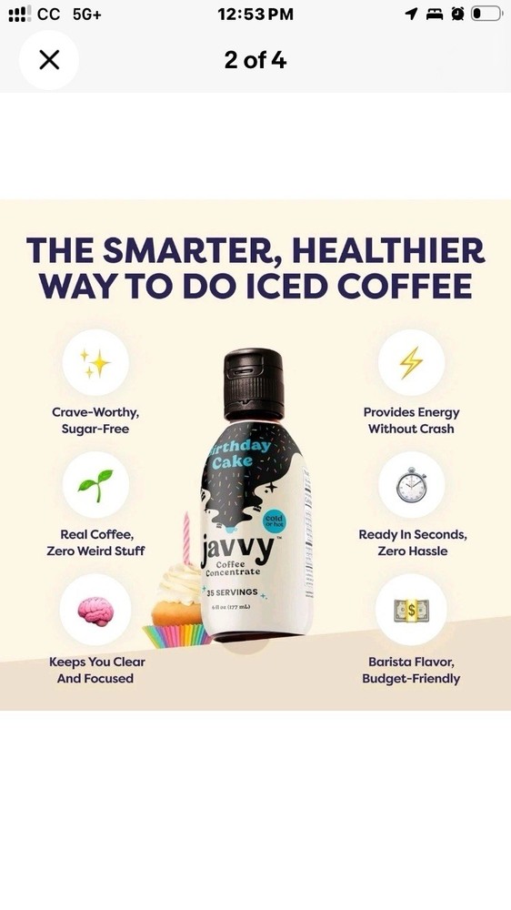 Javvy Coffee Concentrate Birthday Cake