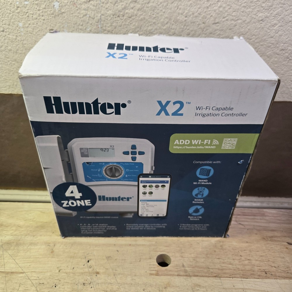 Hunter X2-400 4-Station Sprinkler Timer Controller With WiFi Capabilities