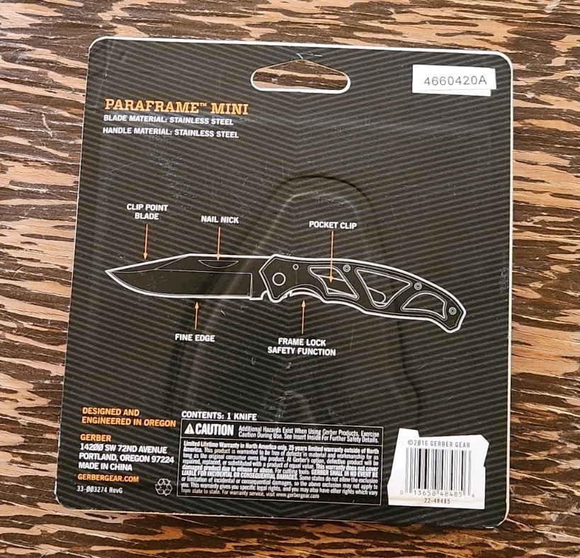Gerber Paraframe Mini 2.2" Clip Folding Knife Frame Lock