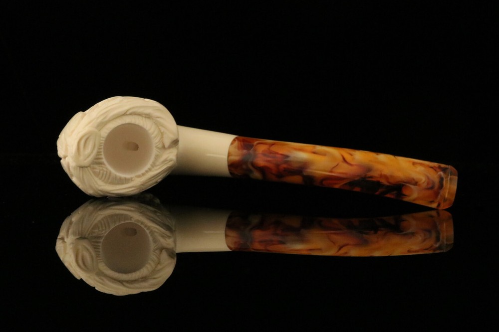 srv - Bacchus Block Meerschaum Pipe with fitted case M2186