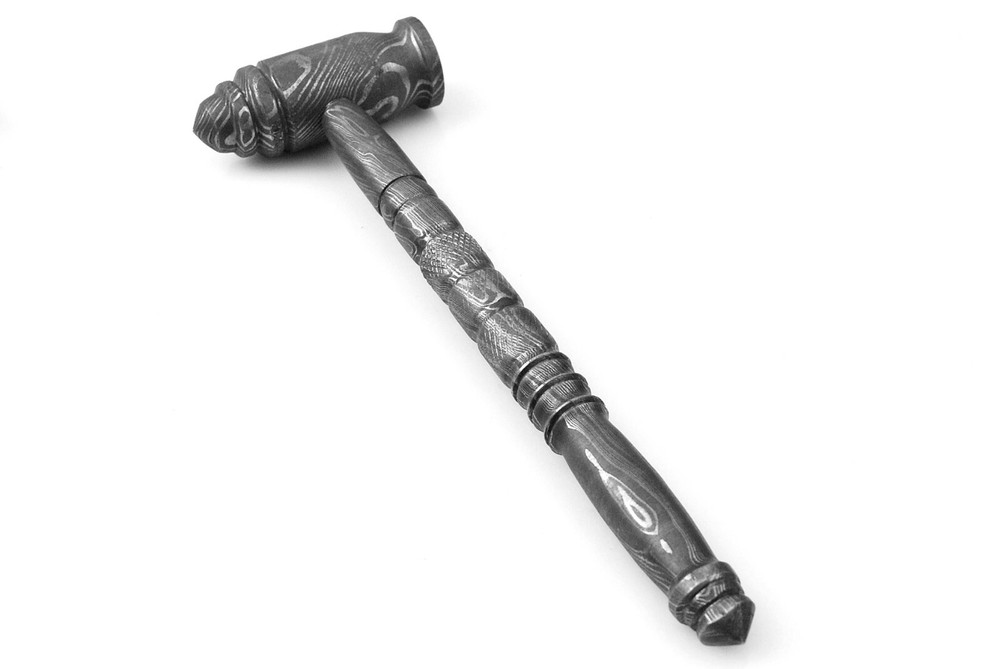 Custom Made Damascus Hammer with Damascus Handle