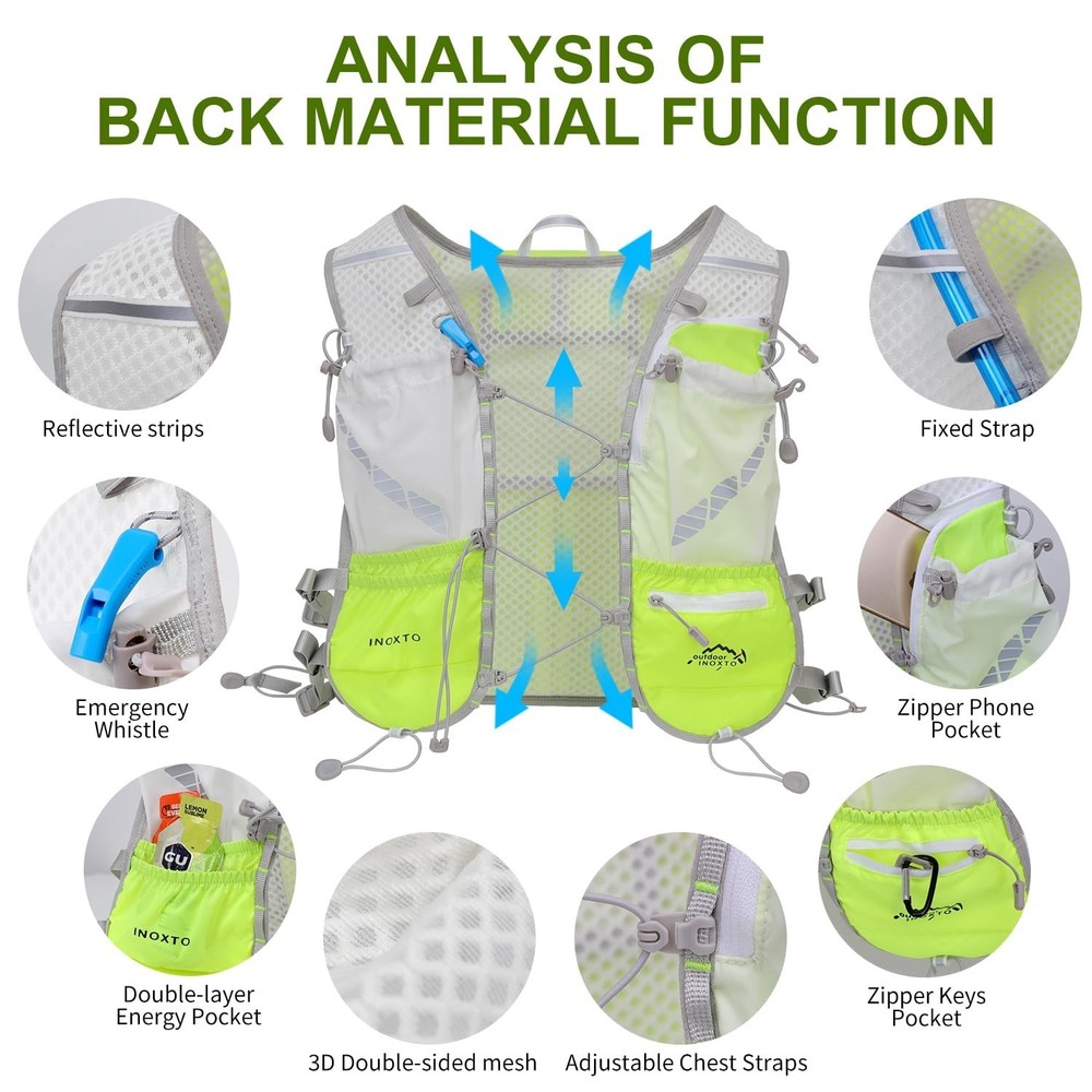 IX INOXTO Running Vest Hydration Backpack, Lightweight Running Backpack Hydra...