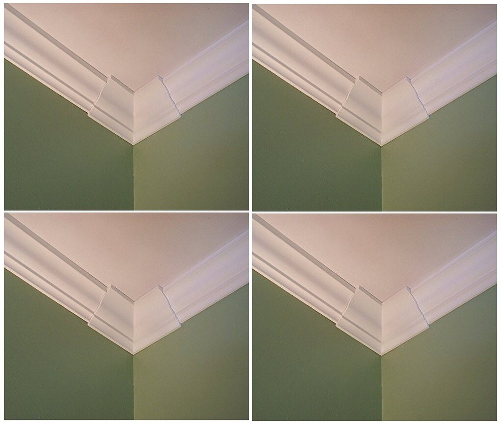 4 Crown Molding Corners Low Profile fits 3 5/8" crown