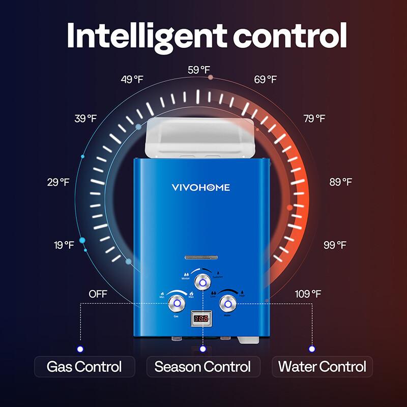 Portable LPG Propane Gas Hot Water Heater 6L Tankless Instant Boiler Outdoor RV