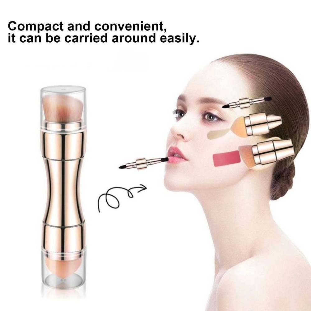 4 In 1 Makeup Brush Set Dual Ended Multifunctional Easy Application For