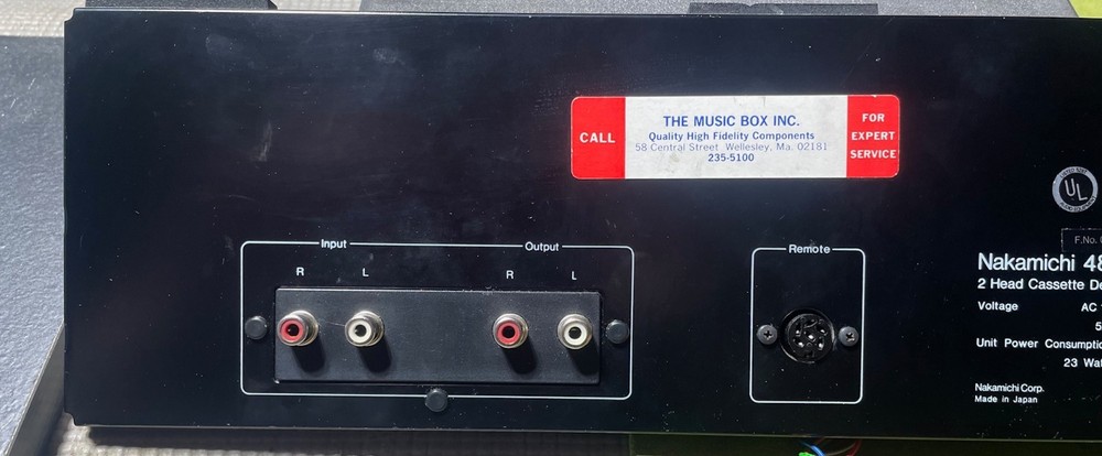 Nakamichi 480 Cassette Deck Part Rear Panel