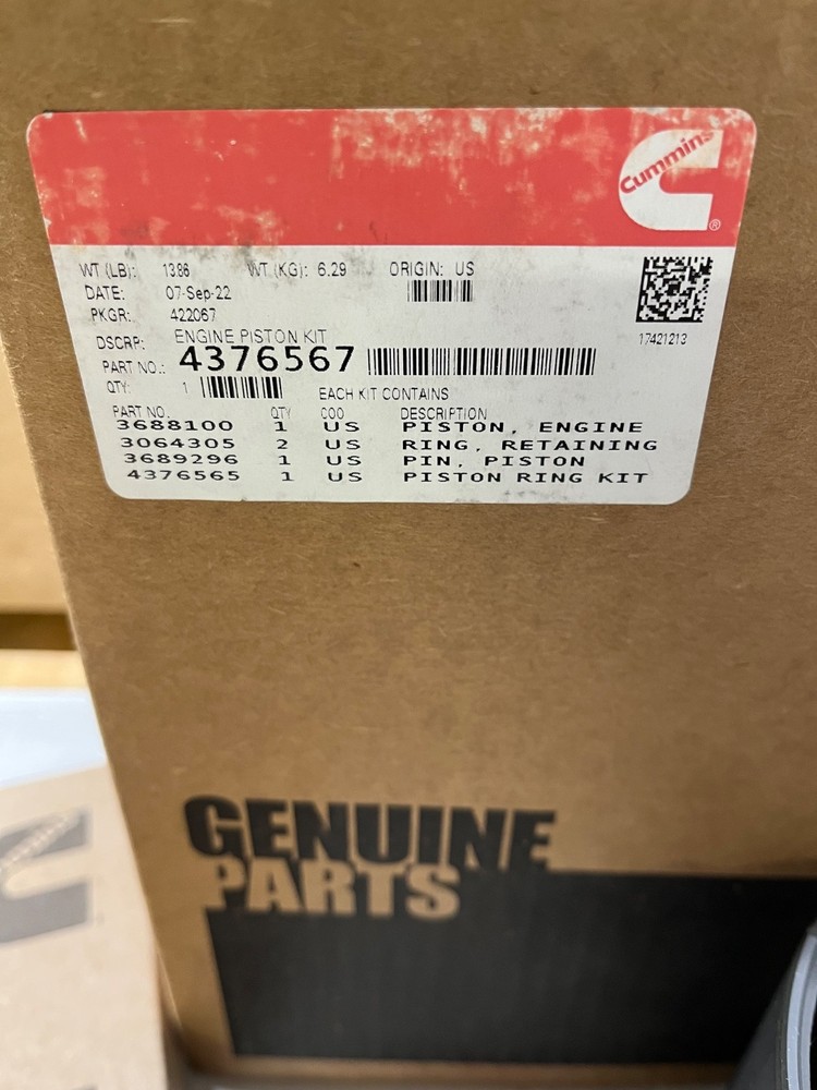 Genuine Cummins ISX15 Engine Piston Kit 4376567