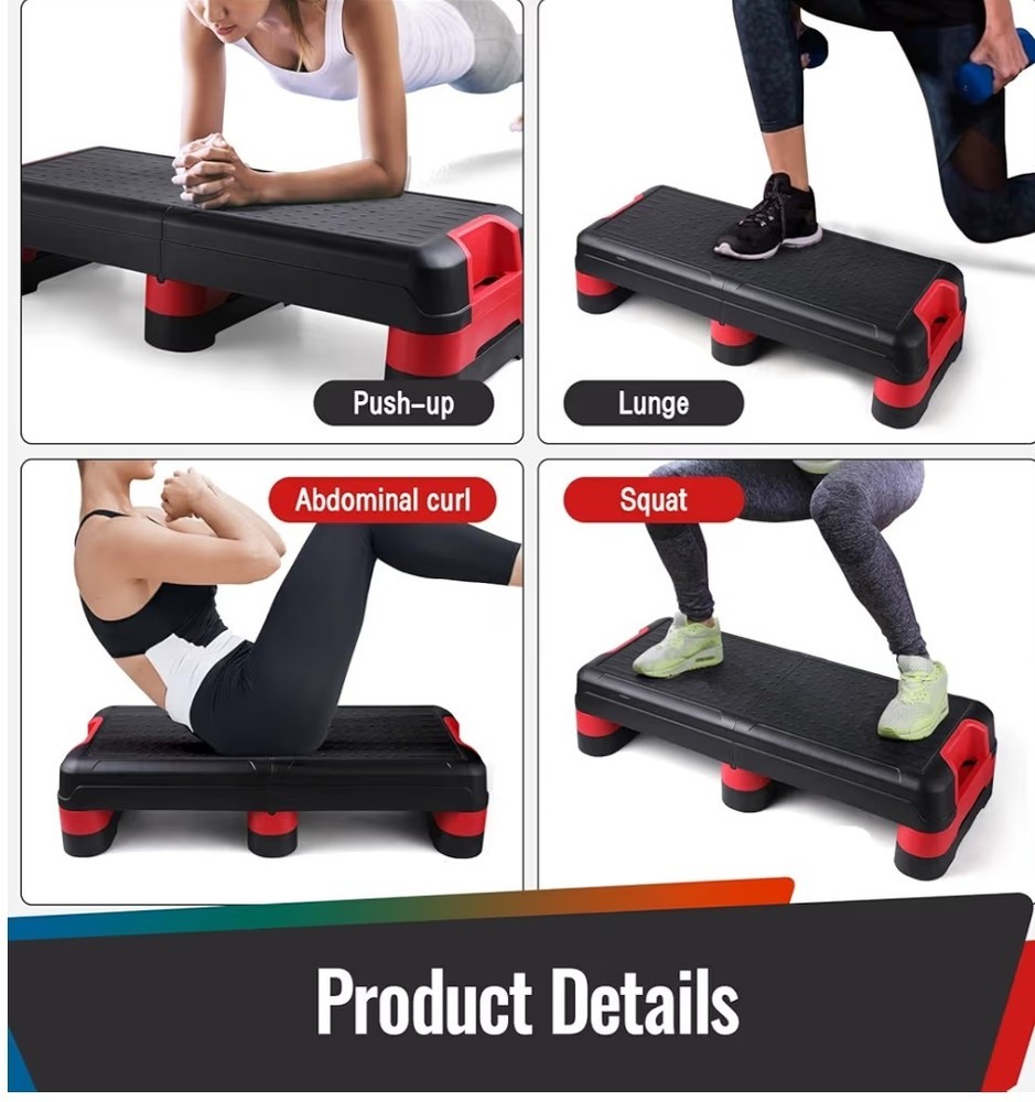 33.5" Aerobic Exercise Folding Step Platform for Home Workout, Configurable 3...