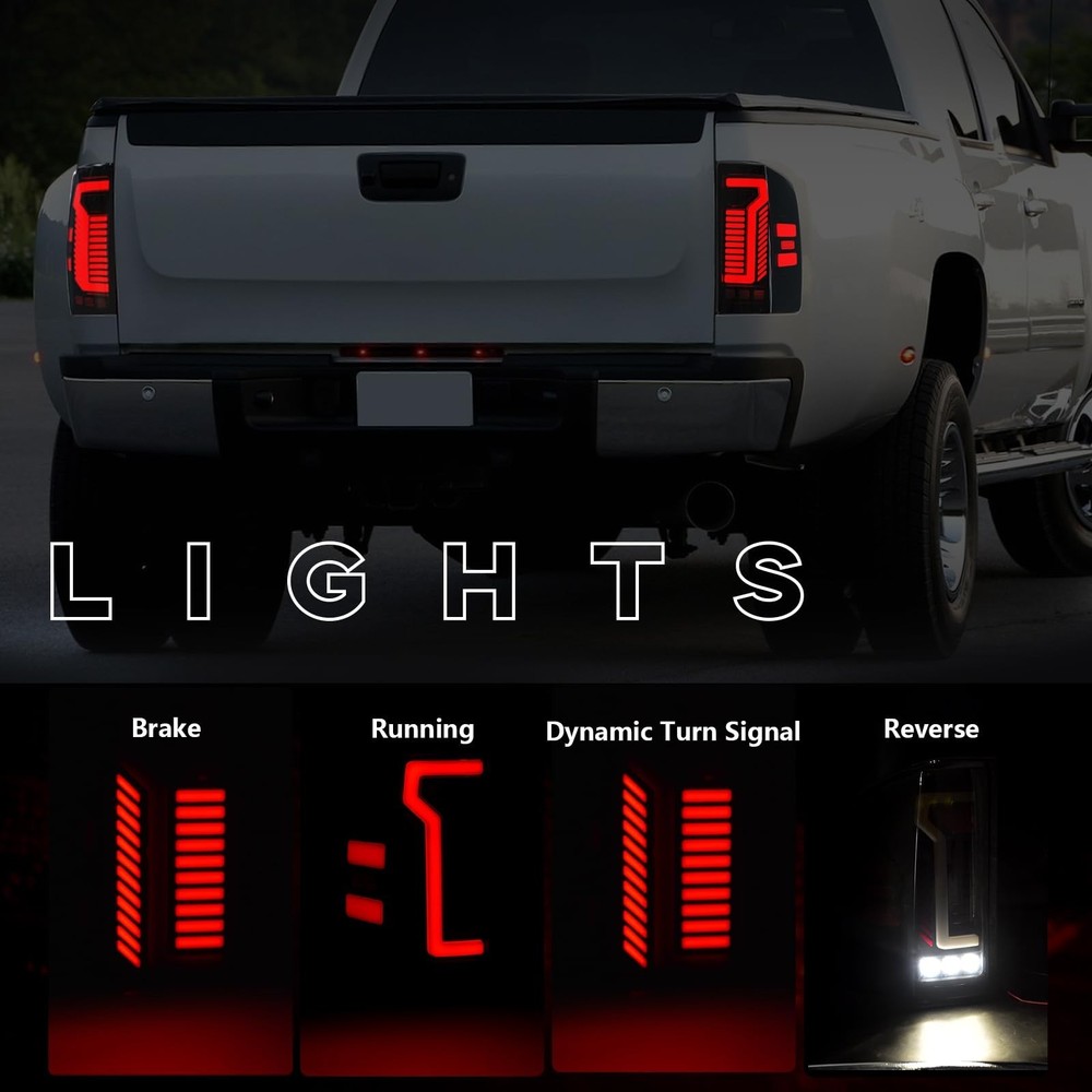 Sequential Led tail lights for 2007-2013 Chevy Silverado 1500 2500HD 3500HD S...