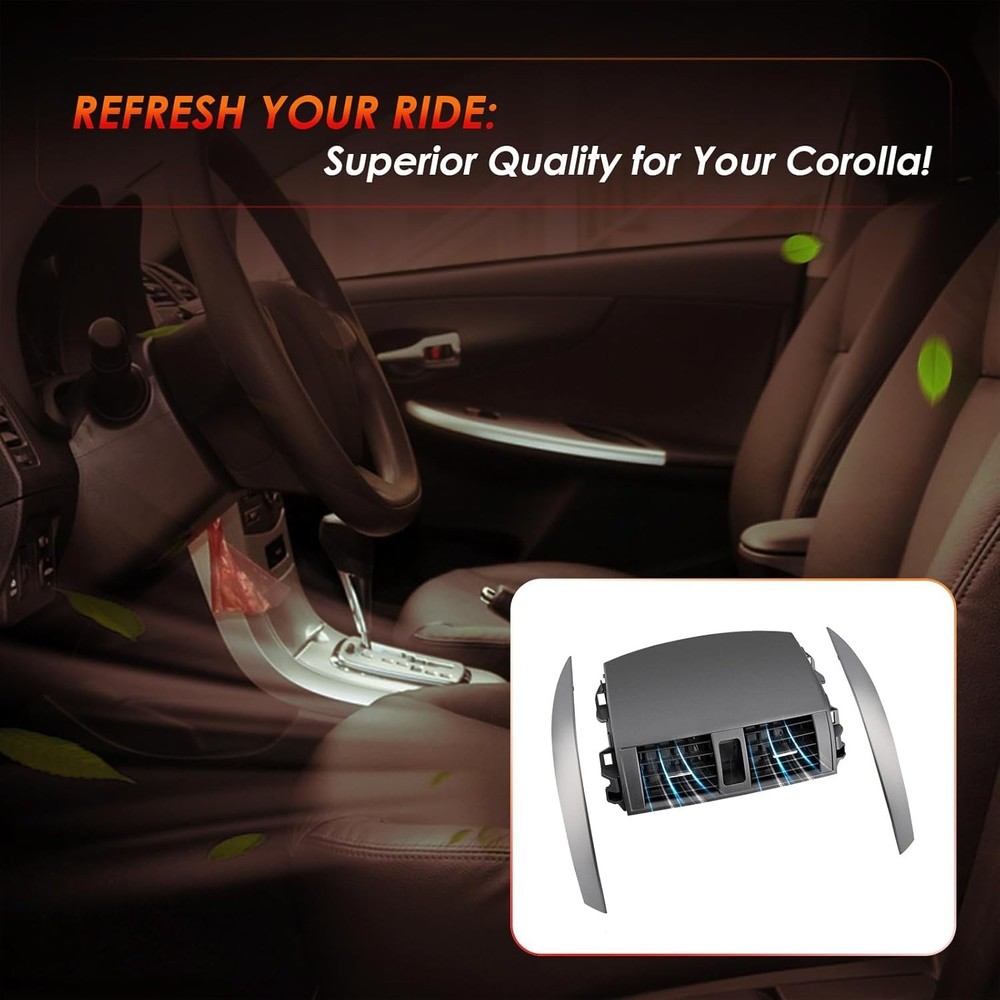 OEM Quality Replacement A/C Vent for 2008-2013 Corolla - Includes Trim Strips