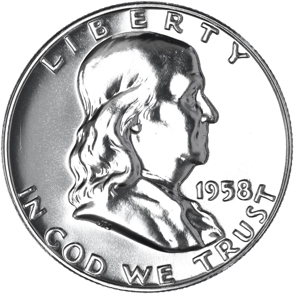 1958 (P) Franklin Half Dollar Gem Proof 90% Silver