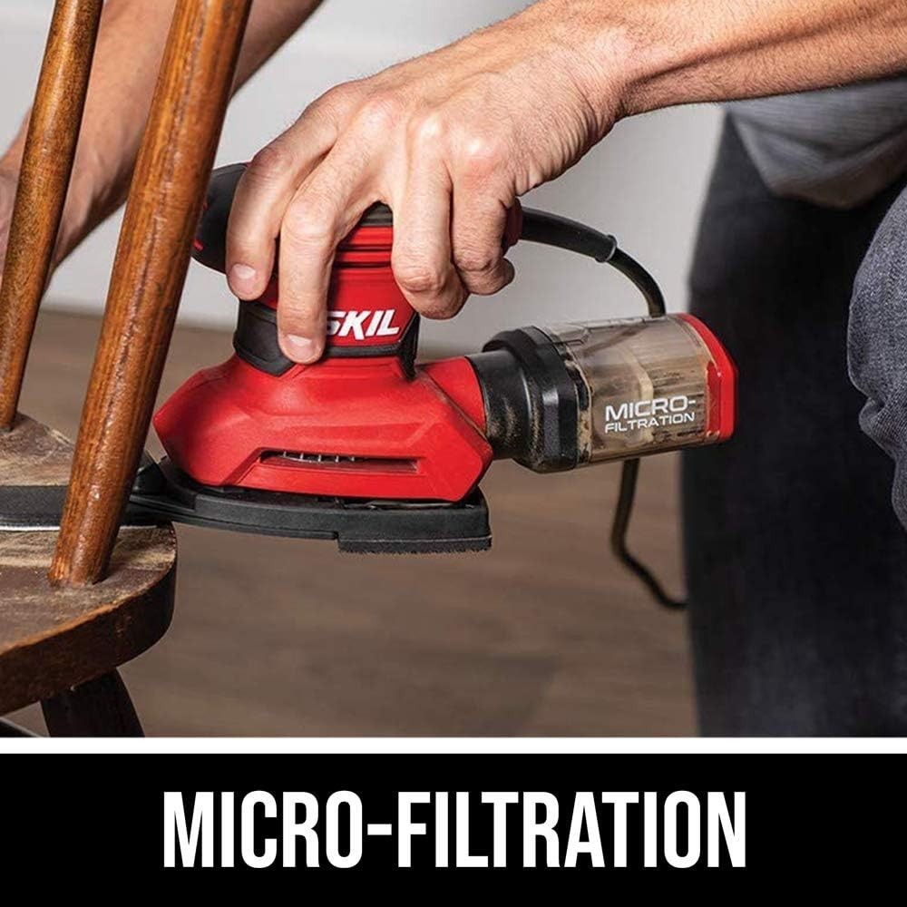 Corded Multi-Function Detail Sander - 1.2 Amp, Micro-Filter & 3 Attachments