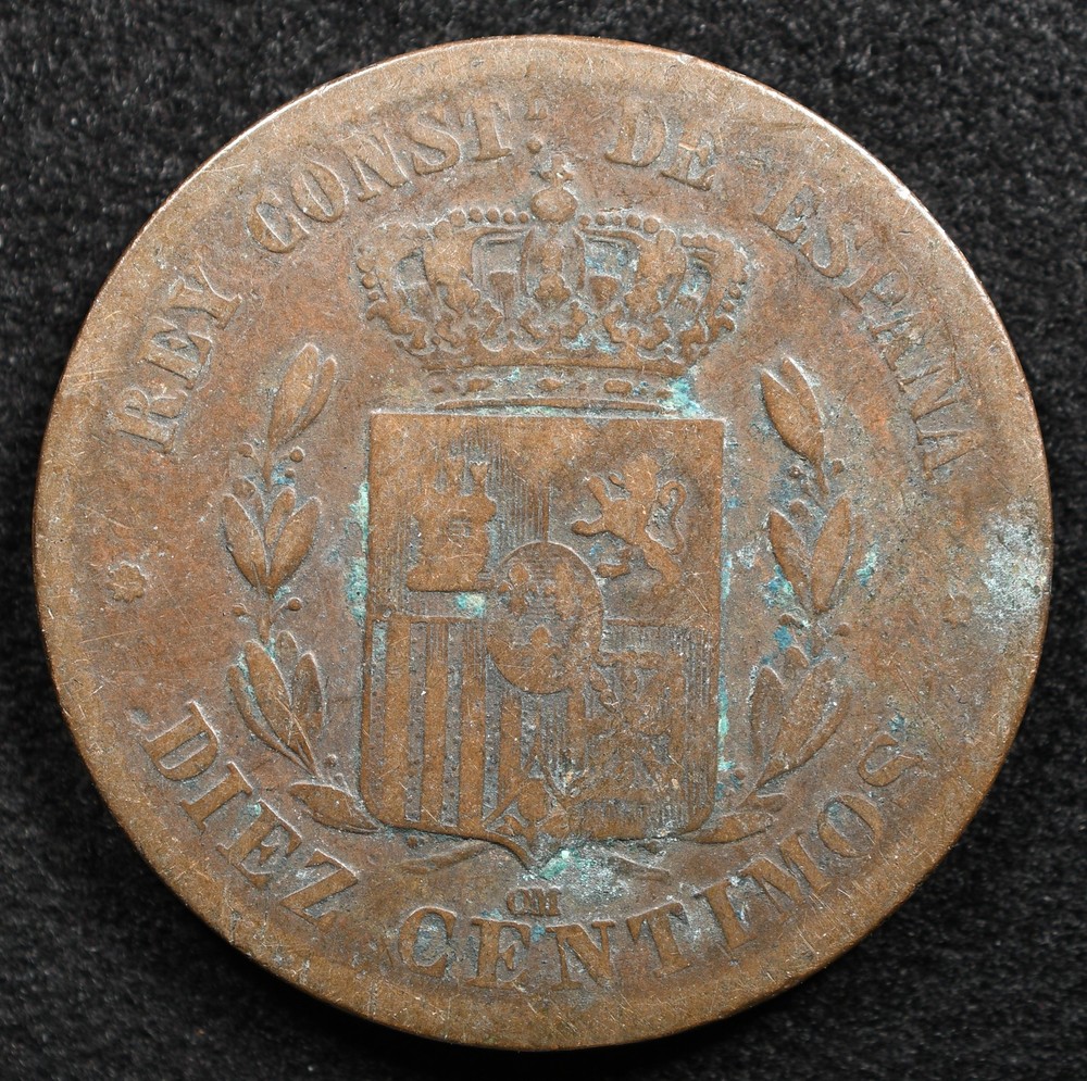 Spain 5 Centimos 1877, Coin, Inv#G143