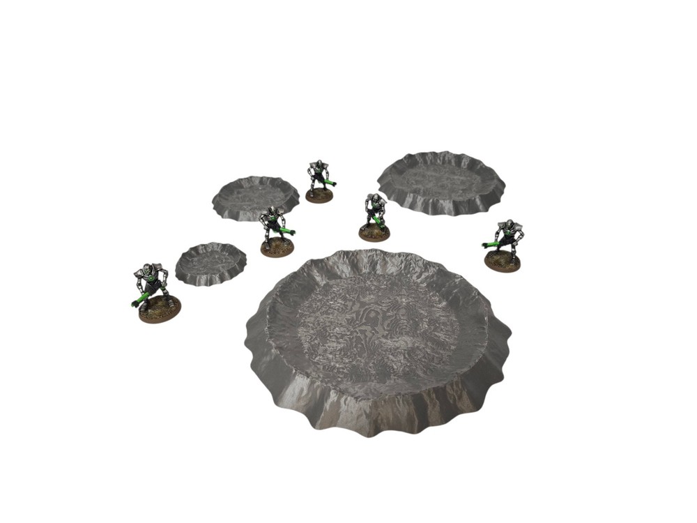 3D Printed Terrain Battlefield Blast Craters Set 2 Great For 40K / Kill Team