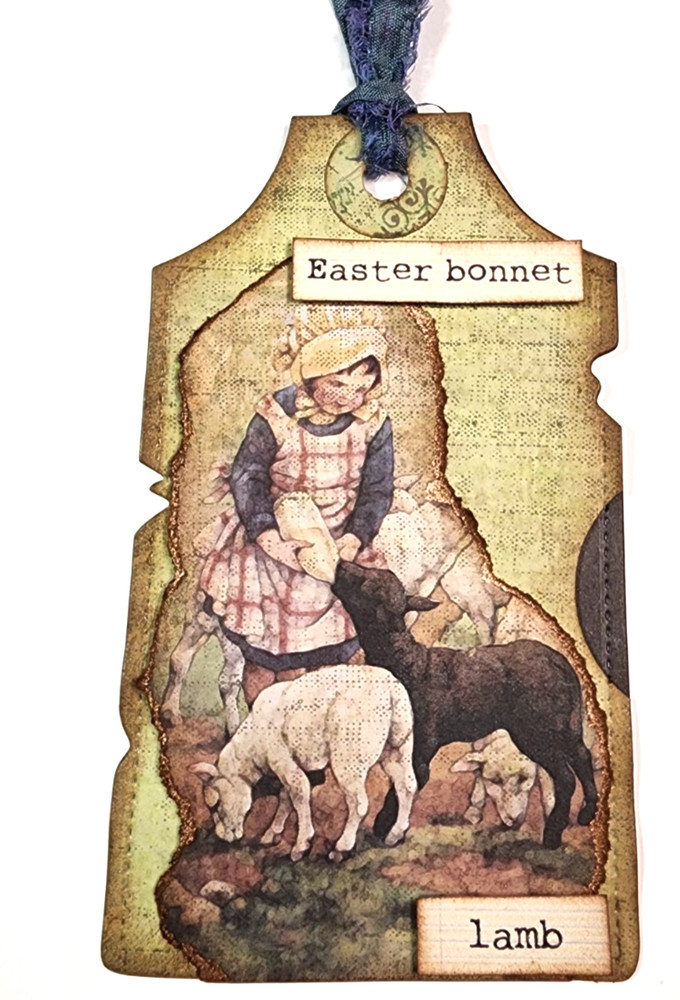 Easter Tag Pockets Ephemera OOAK #4 3D Art Junk Journal Handmade