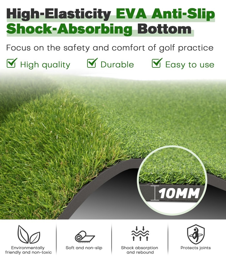 Premium Dual-Turf Golf Mat: 5x4ft Thickened for Backyard, Driving Range, Indo...