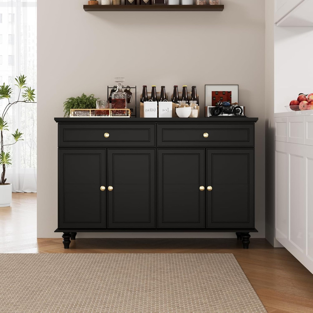 Rustic 47.6" Buffet Sideboard with Drawers & Doors for Kitchen or Dining Room