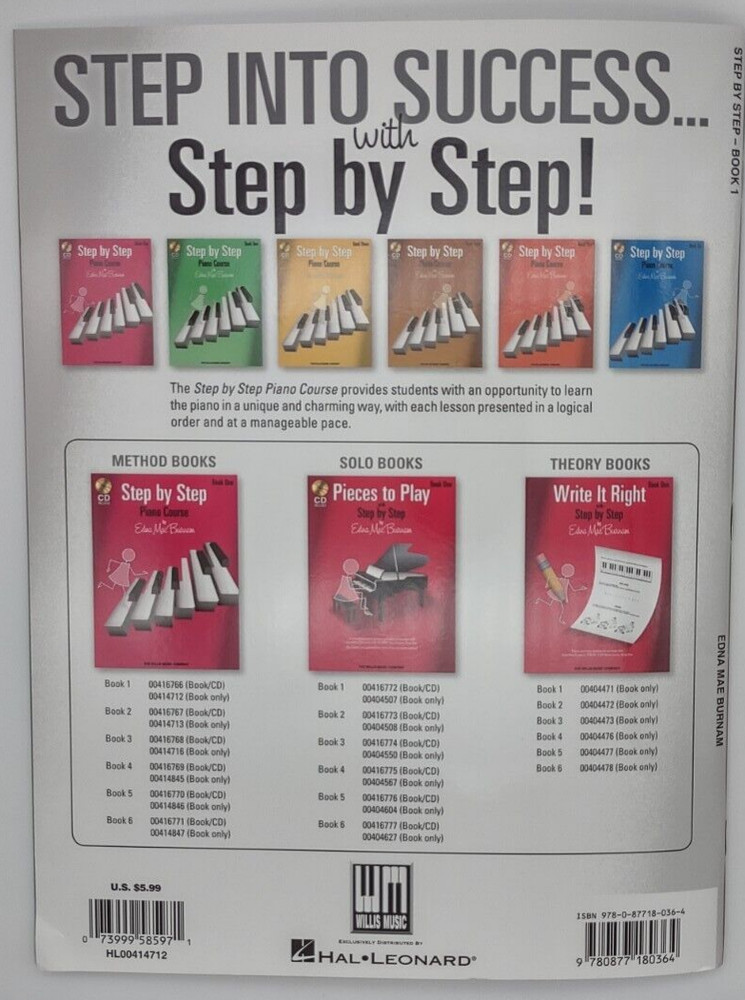 Edna Mae Burnam, Step By Step Book 1 / ships next business day!