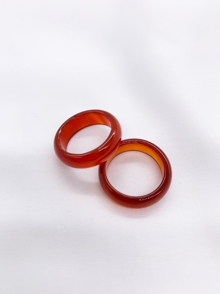 6mm Red Agate Carnelian Solid Band Ring, Gemstone Ring stone