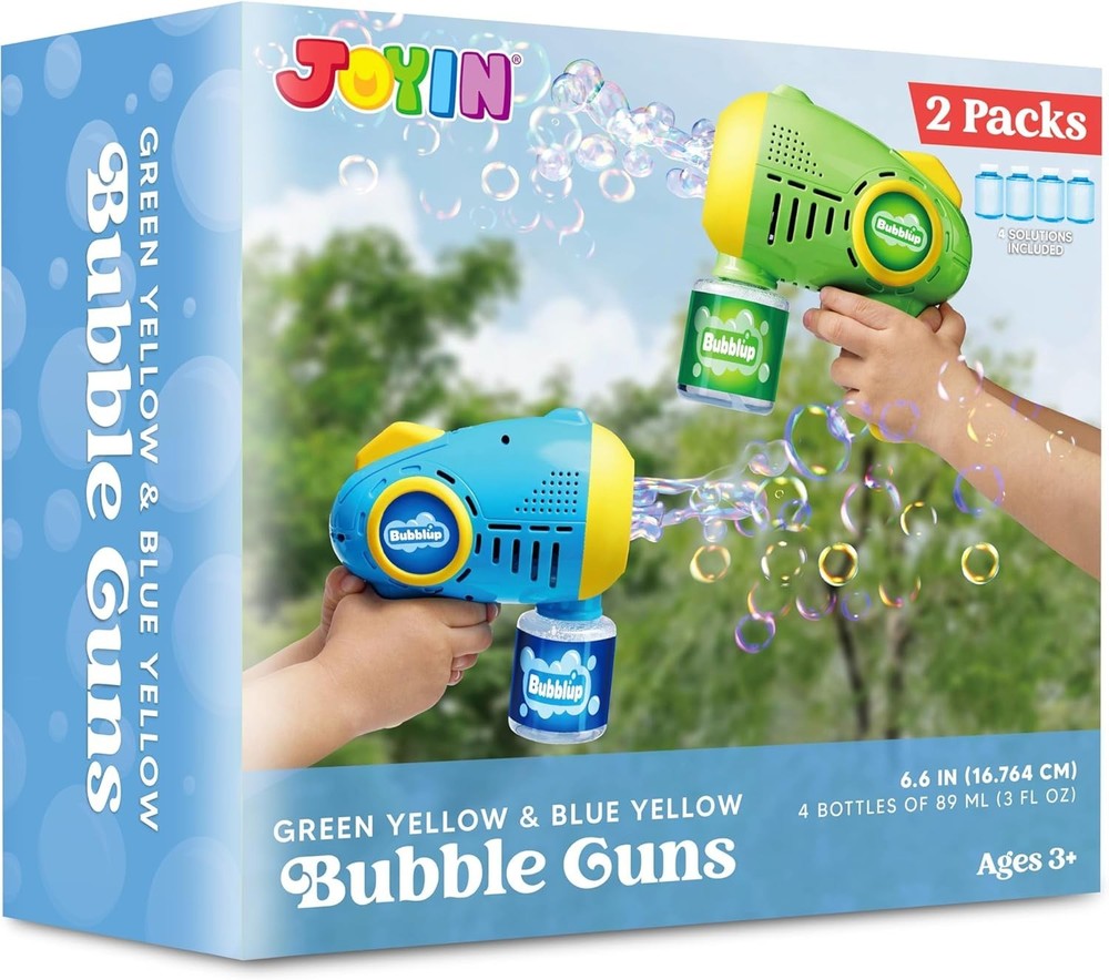 LED Light-Up Bubble Guns Set - 2 Automatic Bubble Machines for Endless Joy