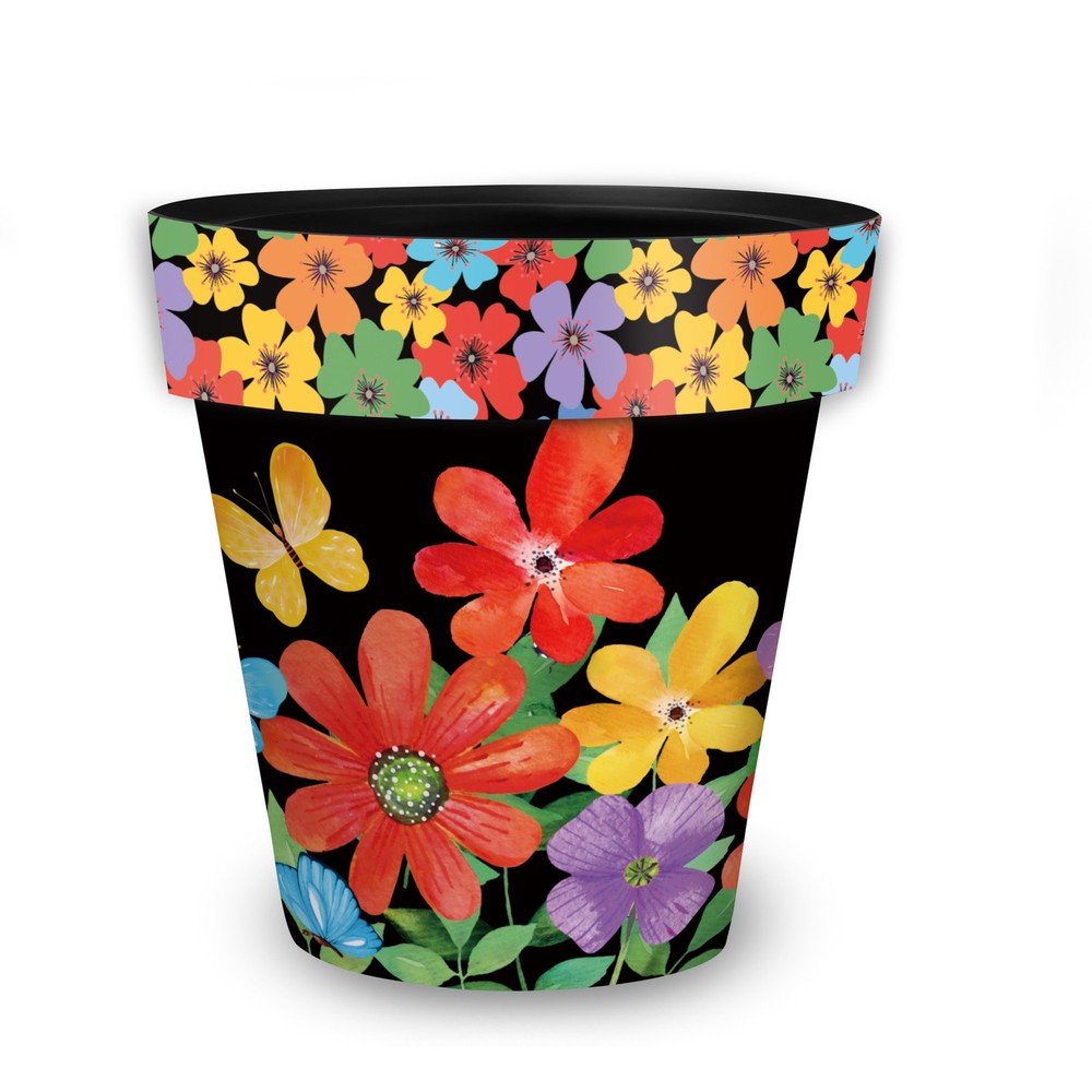 Briarwood Lane Spring Whimsy Flowers Medium Planter 11" Diameter