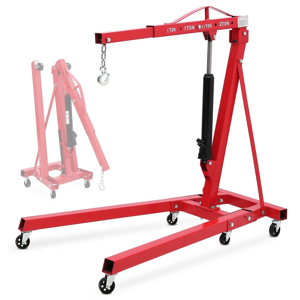 Folding Cherry Picker Engine Hoist,2Ton Engine Hoist,Mobile Hydraulic Engine Cra