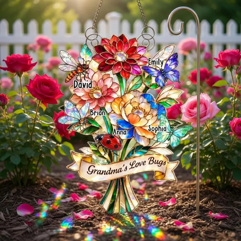 Personalized Grandmas Love Bugs Suncatcher Acrylic