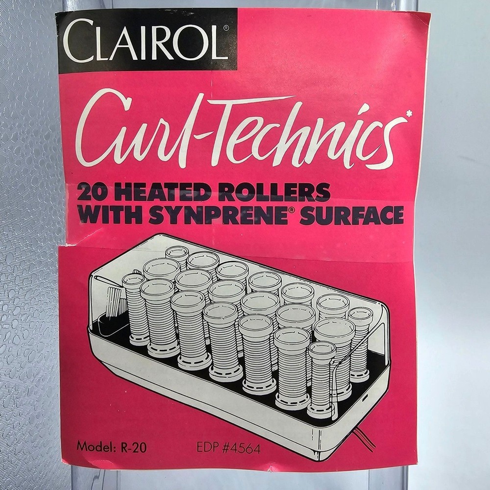 Clairol Vintage Curl Technics 20 Heated Rollers Model R-20 Complete Working Set