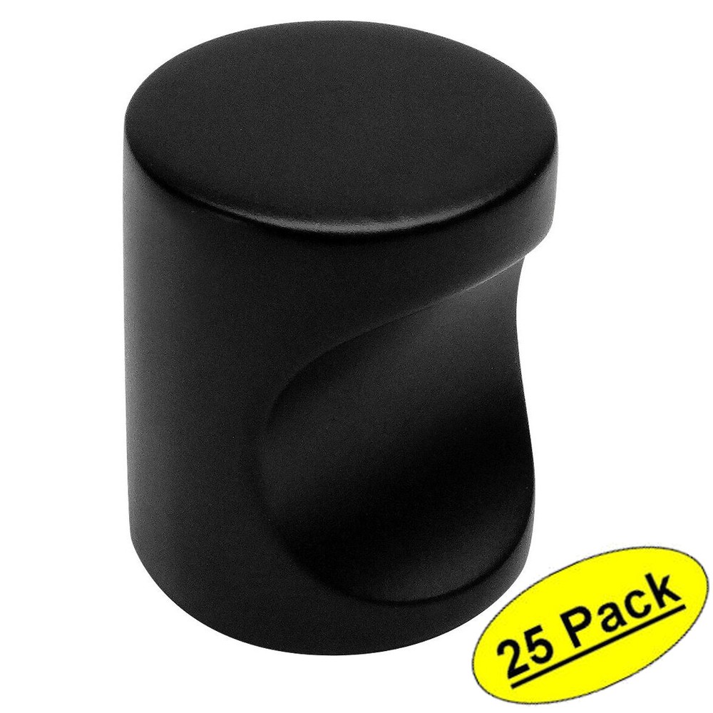 *25 Pack* Cosmas Cabinet Hardware Flat Black Contemporary Finger Pull #3312FB