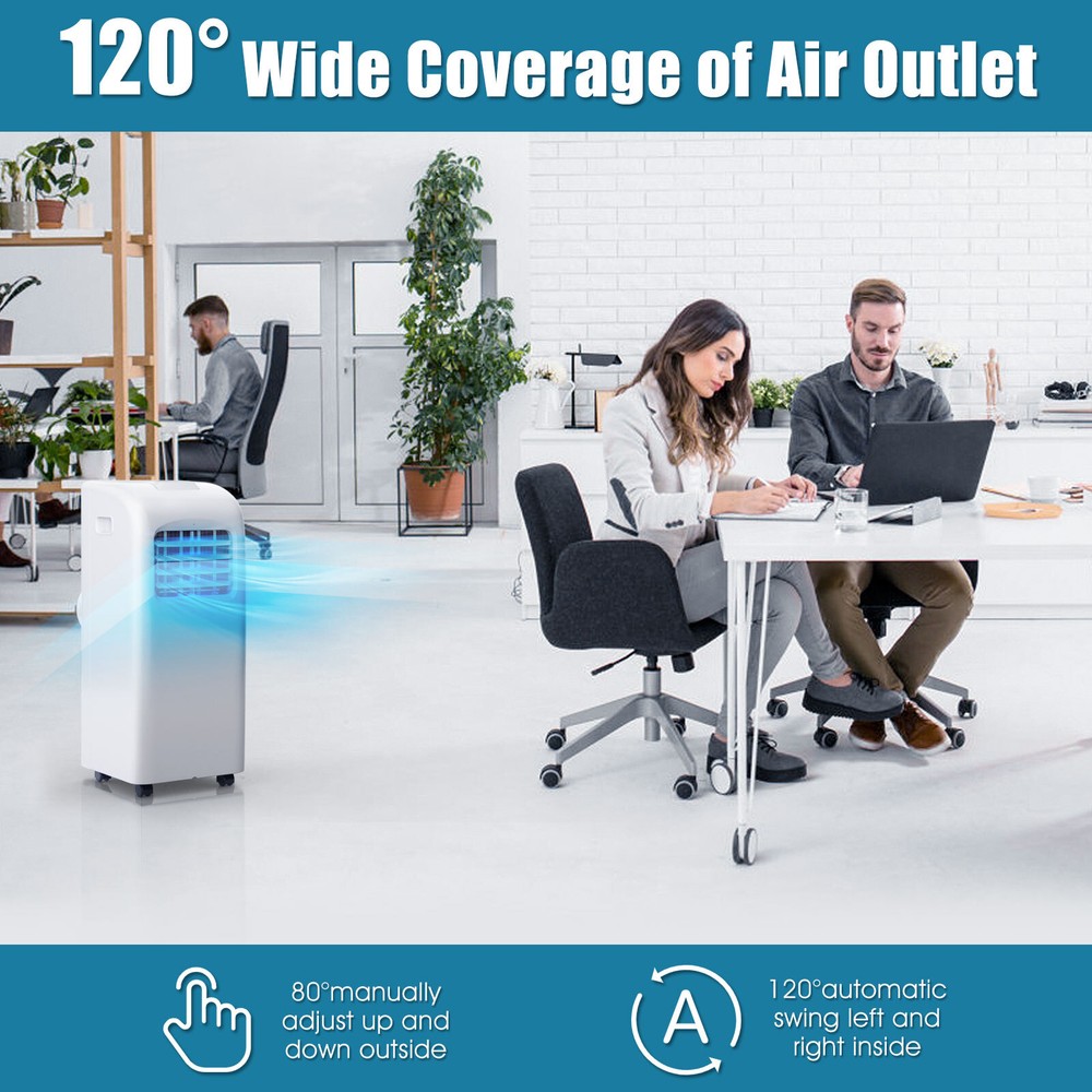 8000 BTU Portable Air Conditioner & Dehumidifier Function Remote w/ Window Kit