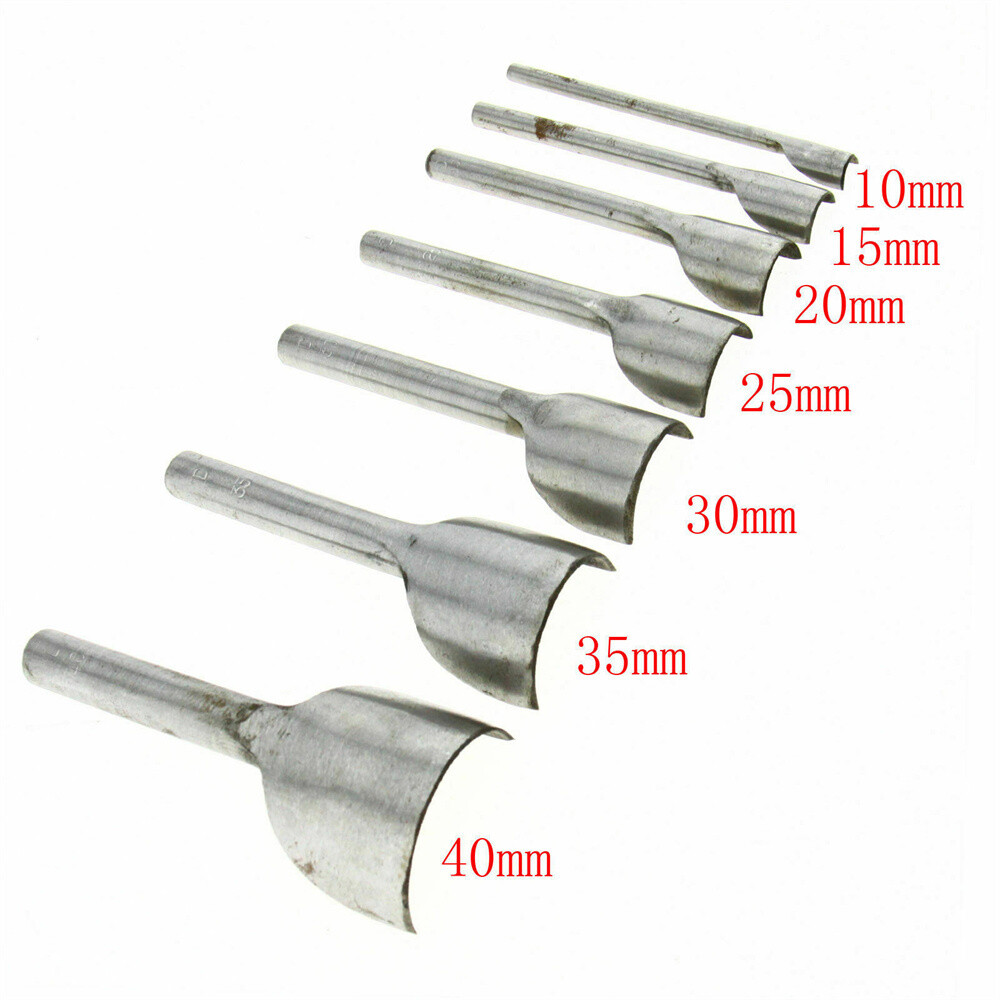 7Pcs Half-Round Leather Craft Cutter Punch Strap Kit Tools Set Belt Wallet DIY