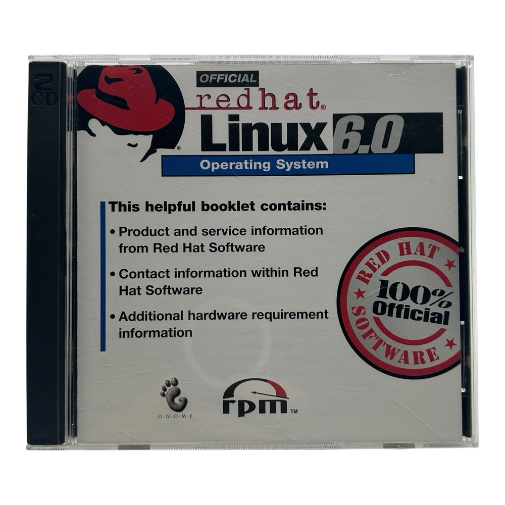 Red Hat Linux 6.0 Big Box Operating System Vintage Computer Software 1999