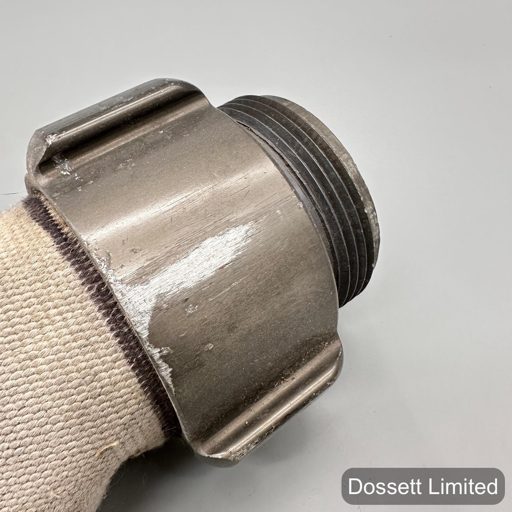 2-1/2" Fire Hose With 2-1/2" Threaded Coupling Industrial Brass Fitting Used